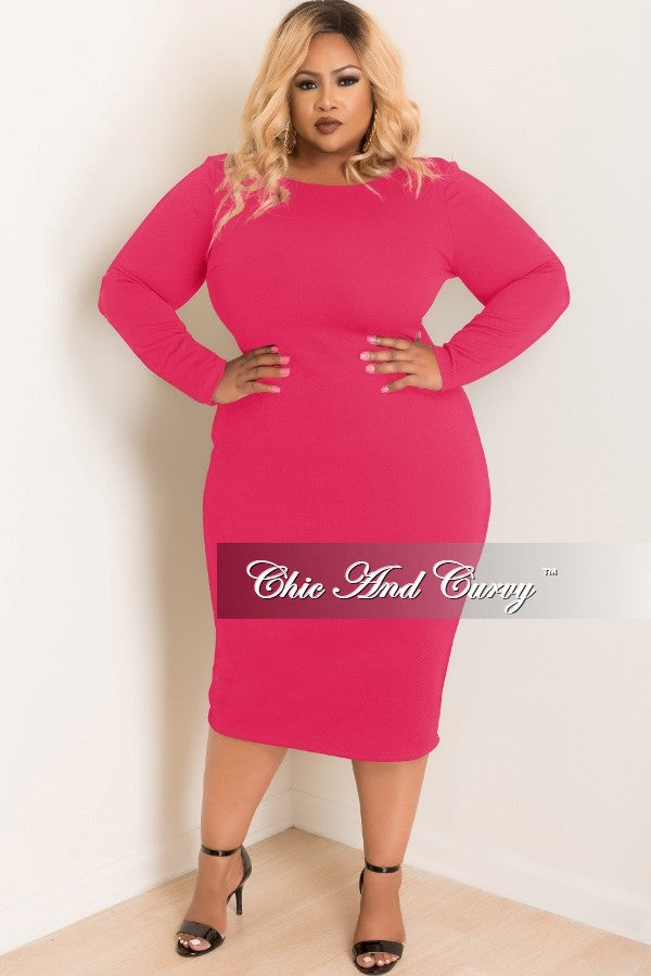 plus size pink dress with sleeves