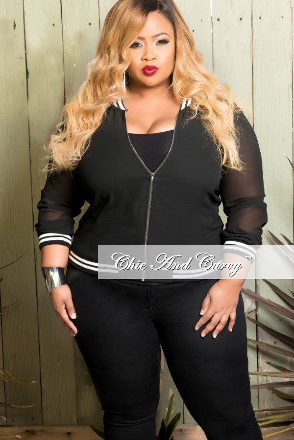 black sheer jacket plus size