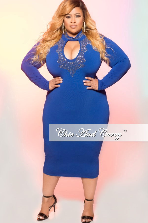 royal blue dress for chubby