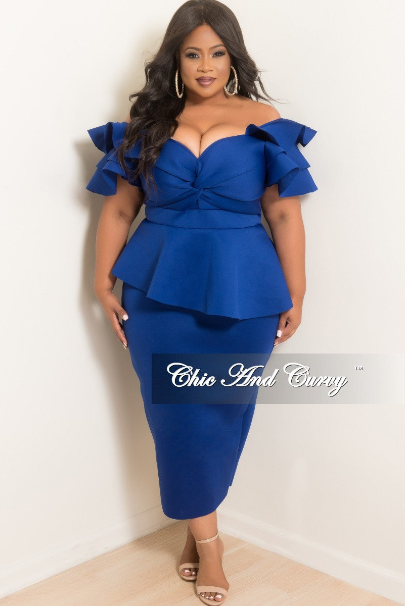 navy blue peplum dress plus size