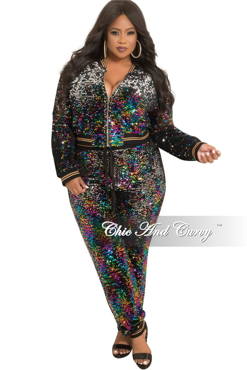 plus size sequin joggers