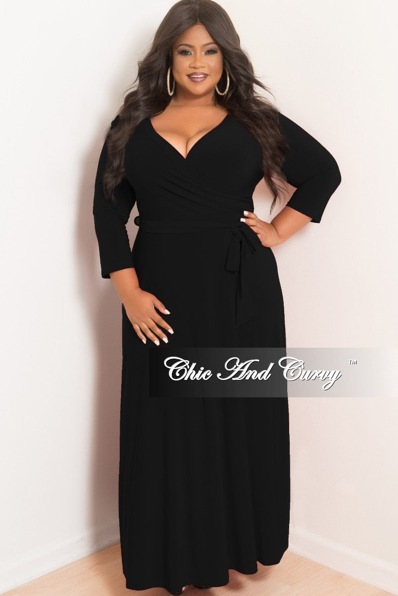 plus size black wrap dress