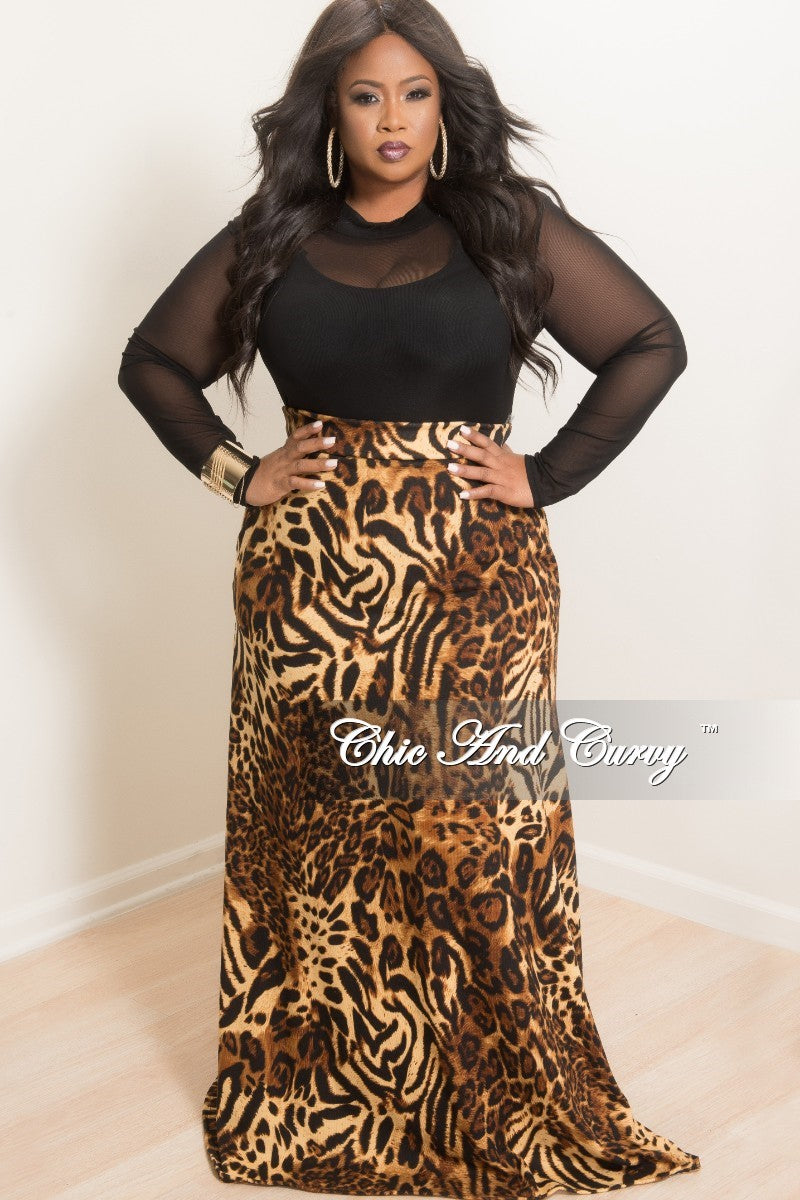 plus size leopard skirts