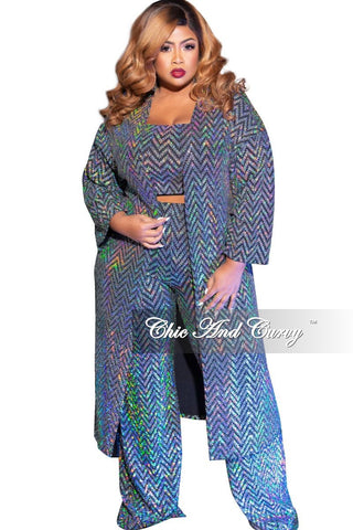 plus size 3 piece duster pant suit