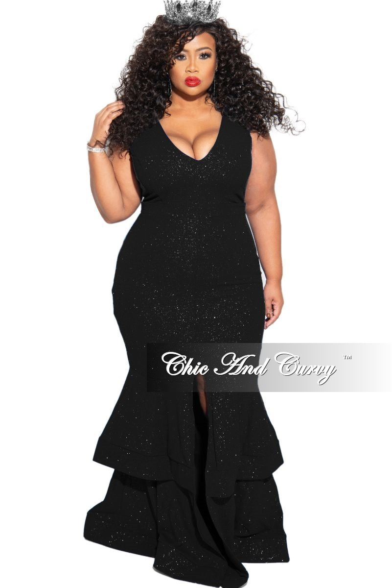 black glitter plus size dress