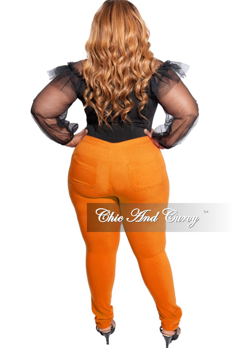 plus size orange jeans