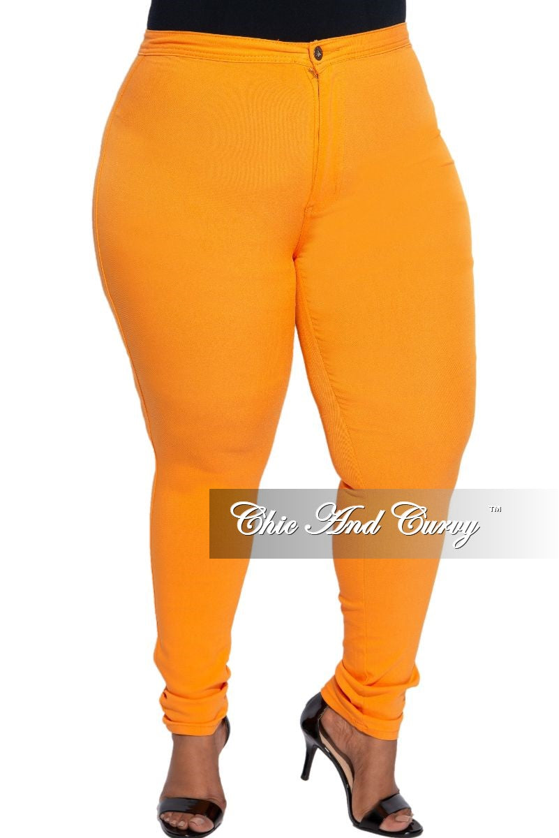 plus size orange jeans