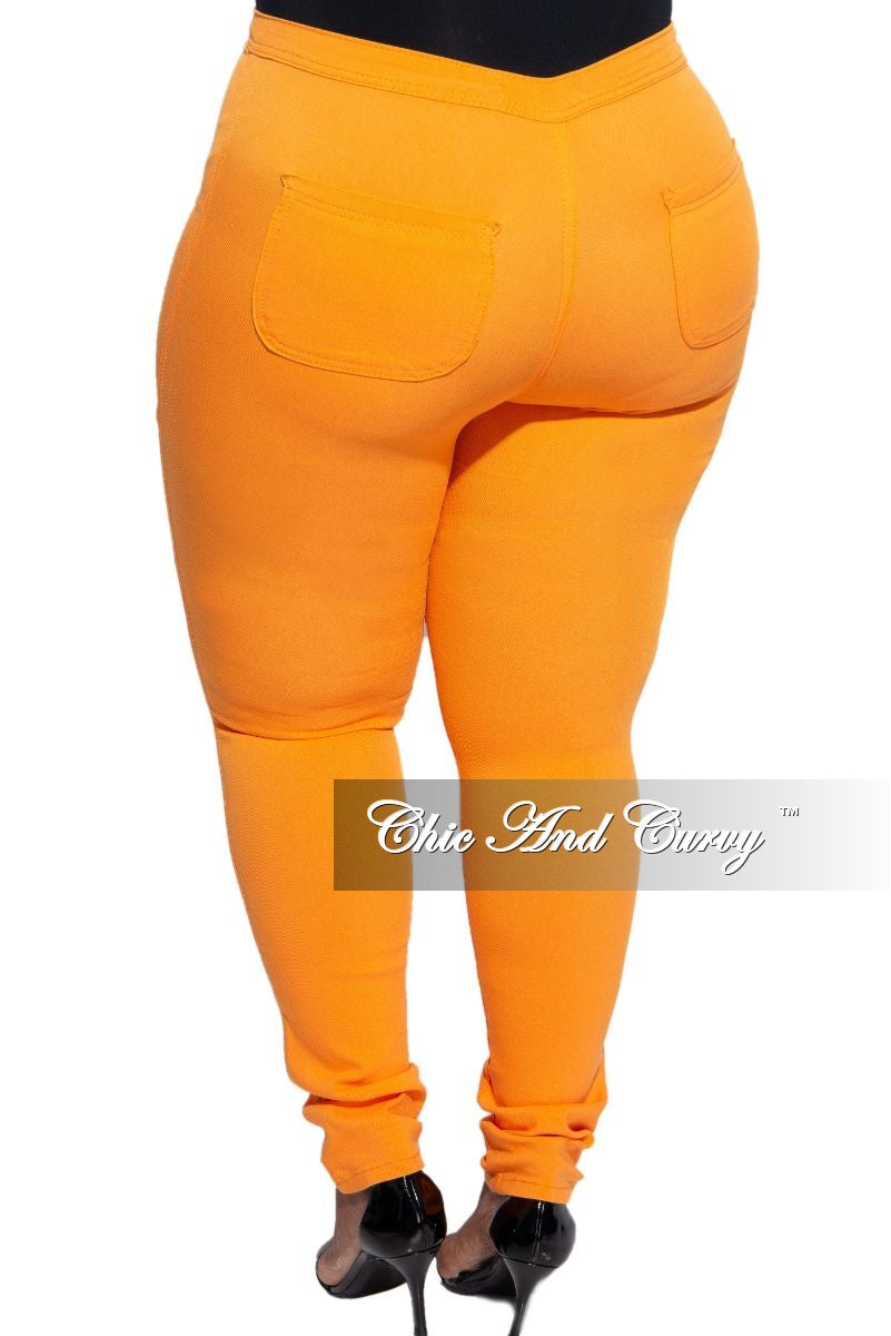 plus size orange jeans