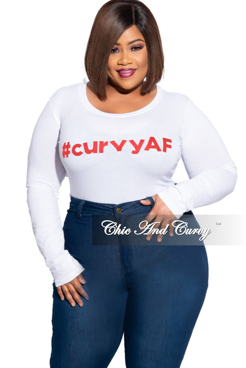 plus size long sleeve white t shirt