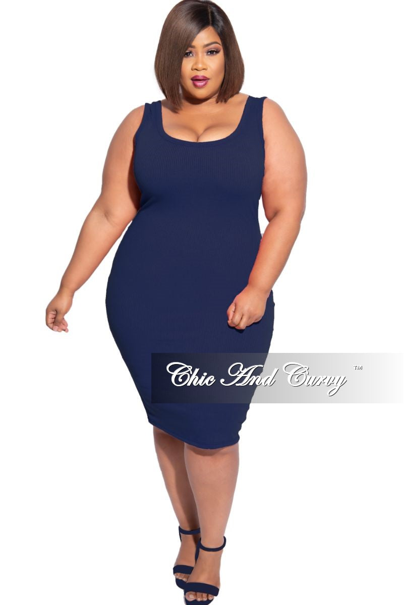 plus size navy blue tank dress