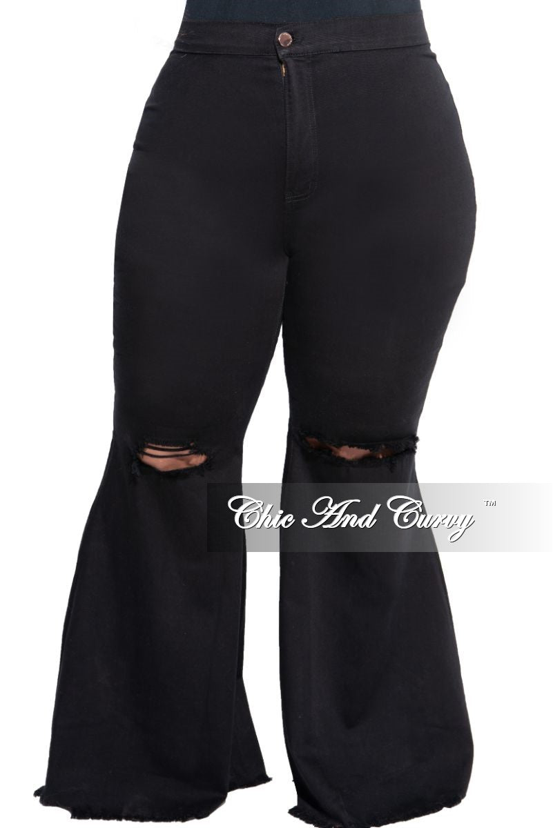 plus size wide leg black jeans