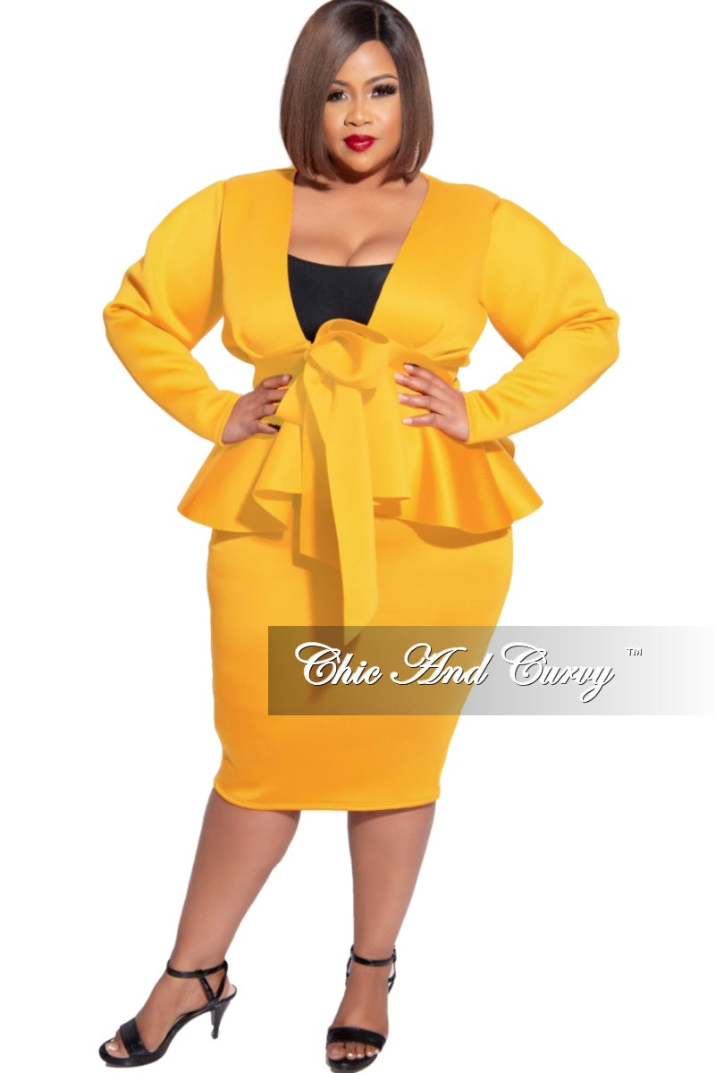 yellow peplum dress plus size