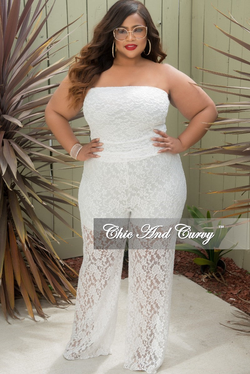 strapless plus size jumpsuit