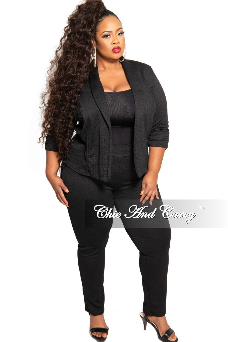 plus size pant suits with long jackets