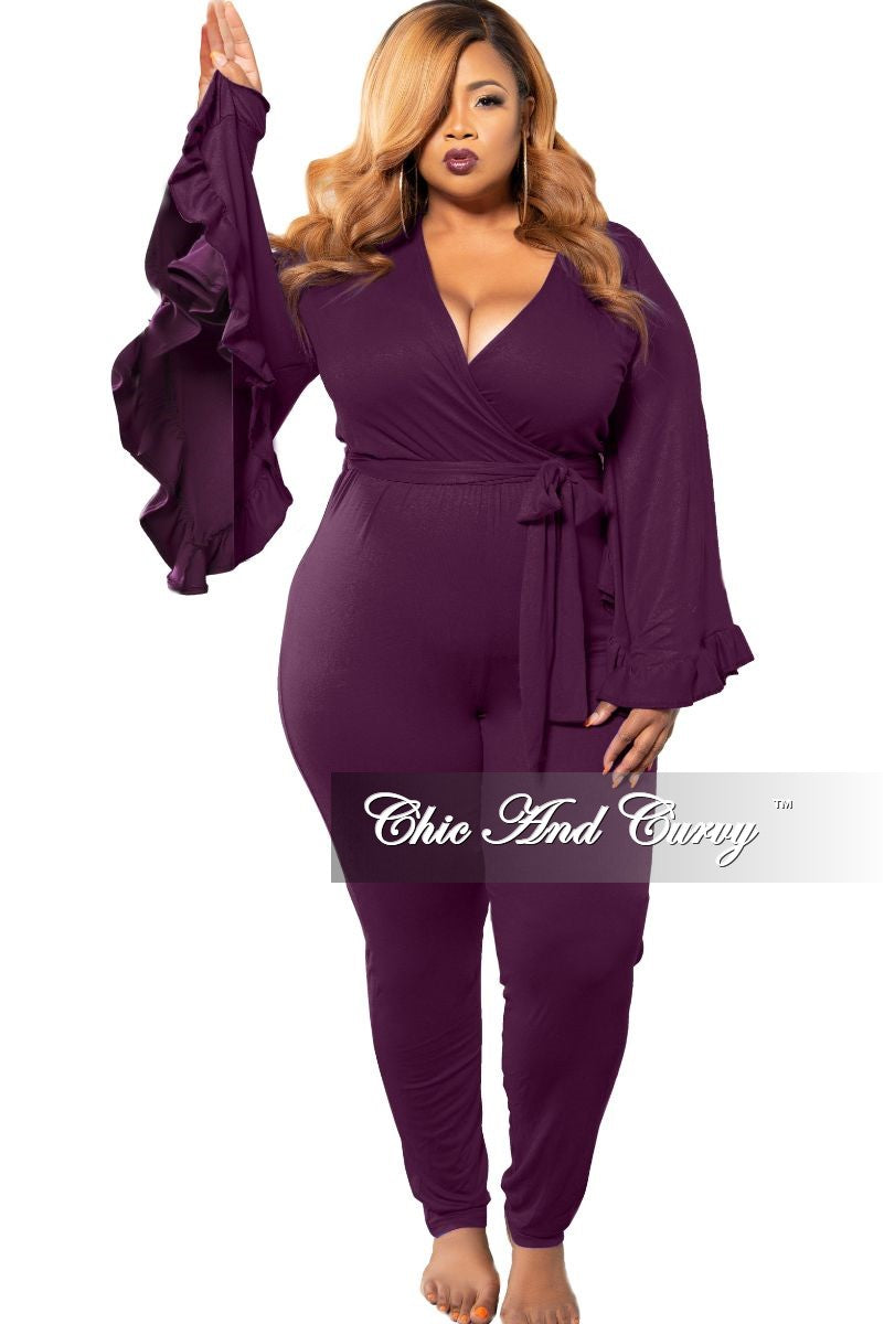 purple jumpsuit with sleeves