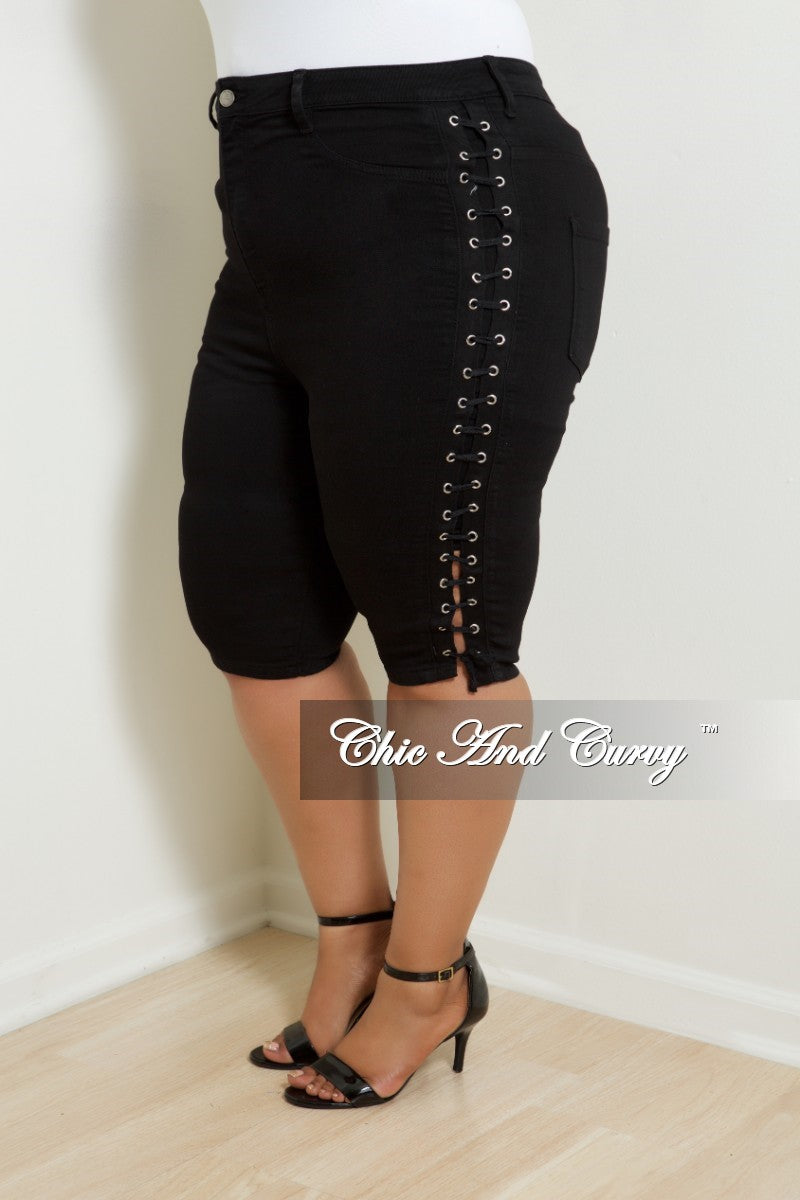 black lace shorts plus size