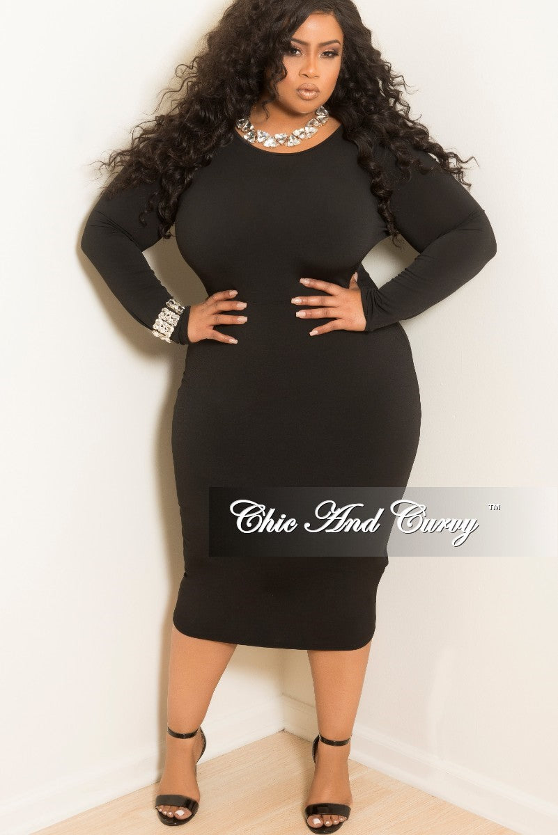 plus size long sleeve bodycon dress