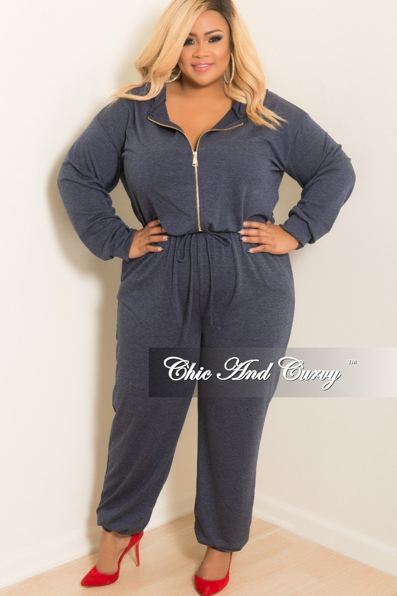 plus size hooded jumpsuit