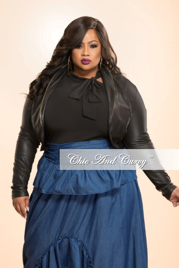 black cropped jacket plus size