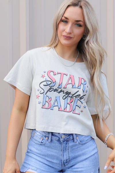 Star Spangled Babe Graphic Tee - Cenkhaber