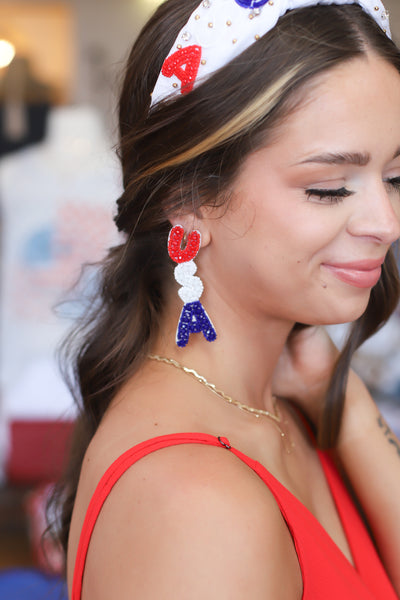 USA Beaded Earrings - Mohebina laemeh