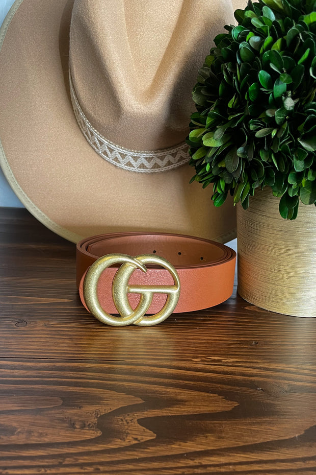 GG Belt: Brown / Flat Gold - Mohebina laemeh