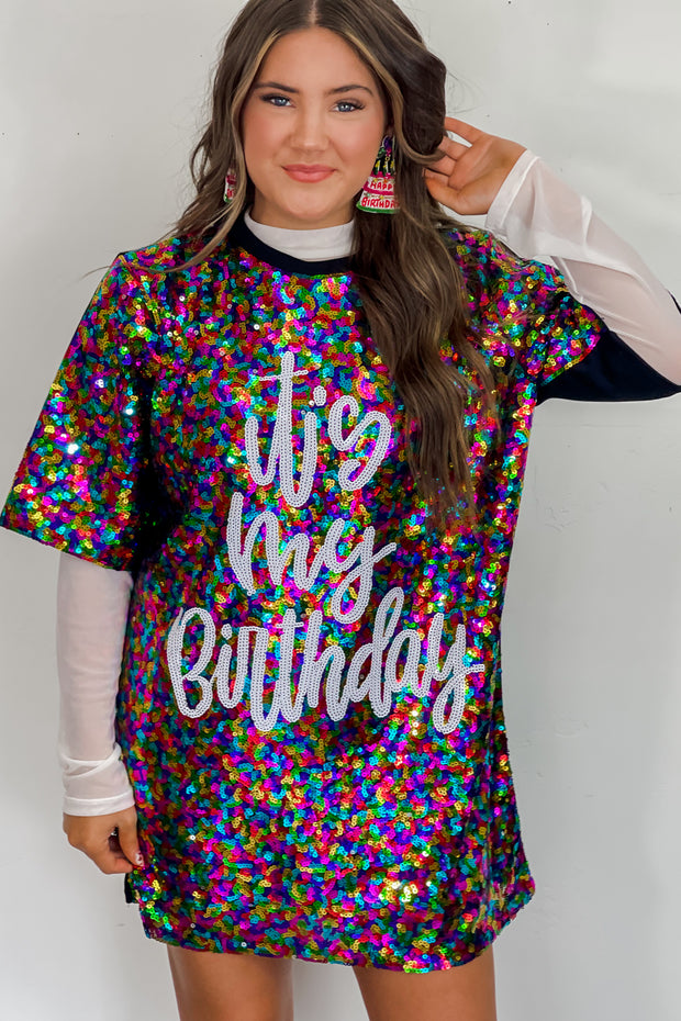 It's My Birthday T-Shirt Dress - Mohebina laemeh