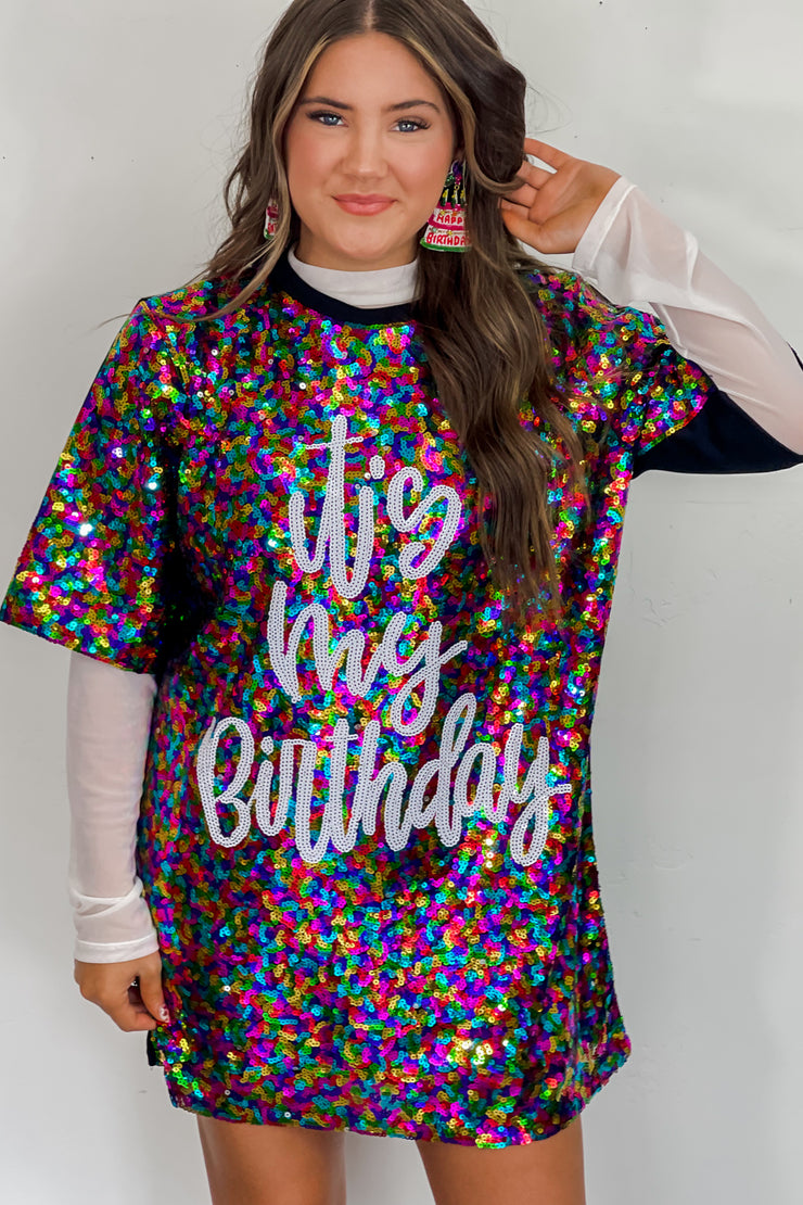 It's My Birthday T-Shirt Dress - Cenkhaber