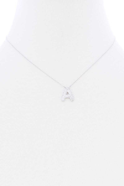 Rhinestone Initial Necklace - Mohebina laemeh