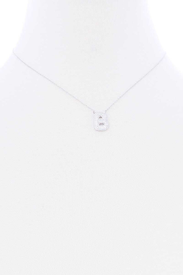 Rhinestone Initial Necklace - Mohebina laemeh