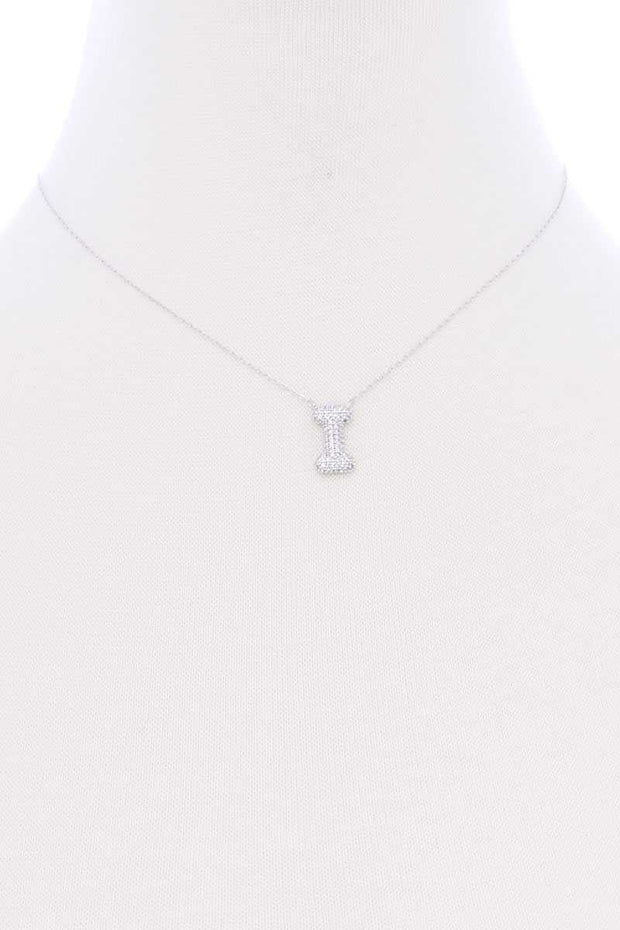 Rhinestone Initial Necklace - Mohebina laemeh