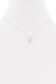 Rhinestone Initial Necklace - Mohebina laemeh