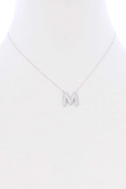 Rhinestone Initial Necklace - Cenkhaber