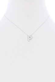 Rhinestone Initial Necklace - Cenkhaber