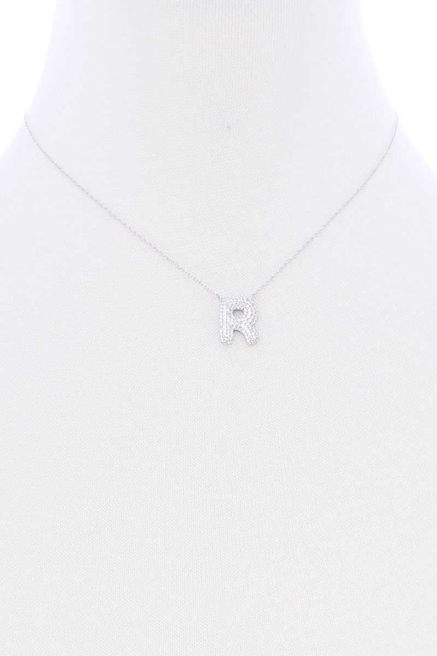 Rhinestone Initial Necklace - Mohebina laemeh