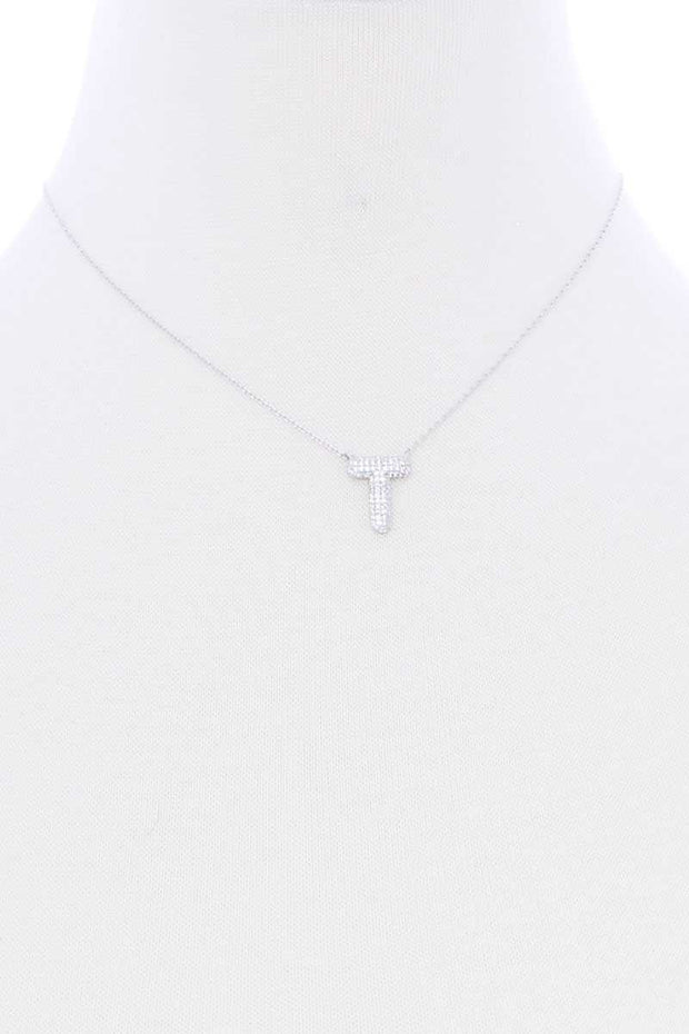 Rhinestone Initial Necklace - Mohebina laemeh