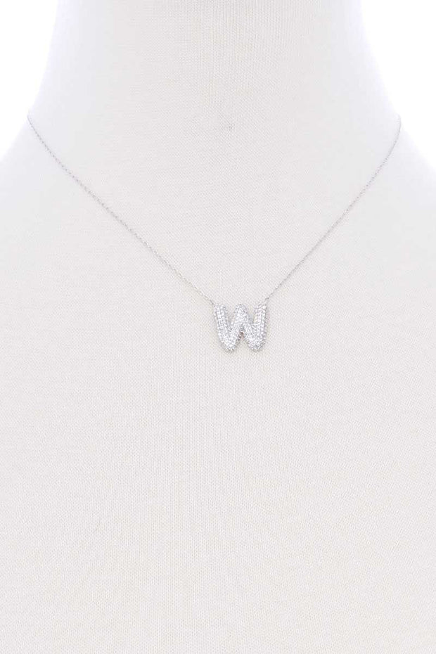 Rhinestone Initial Necklace - Mohebina laemeh