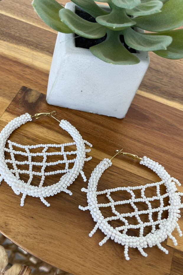 Stephanie Beaded Hoop Earrings - Cenkhaber