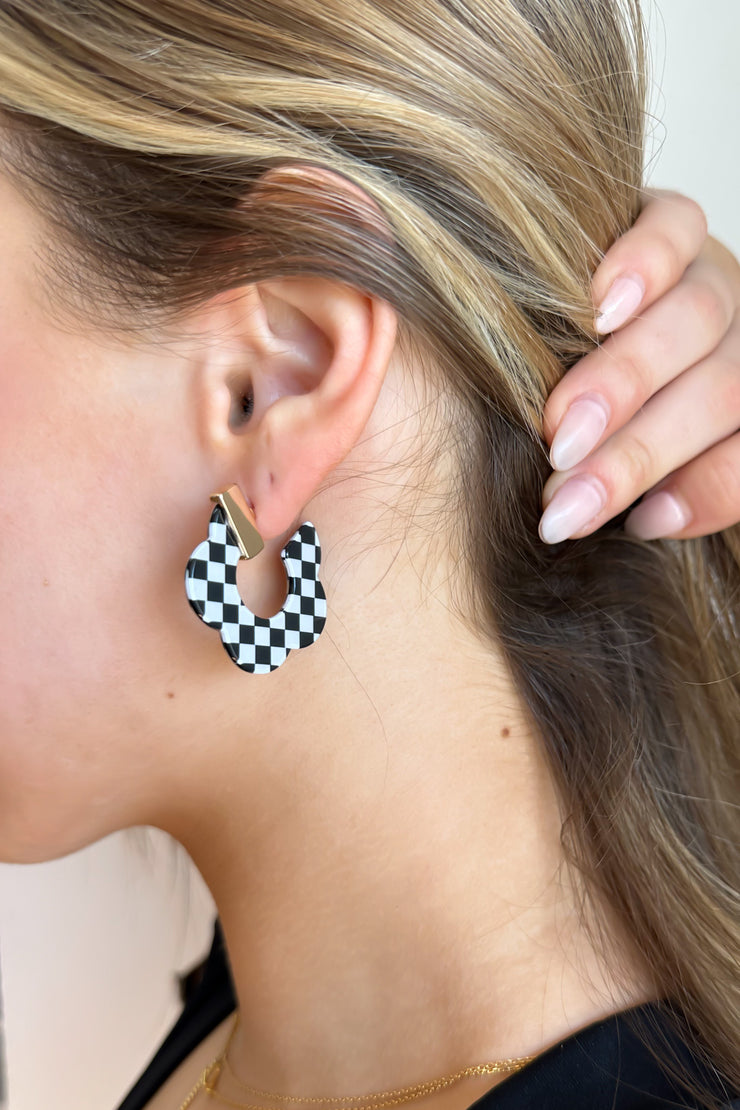 Ozzy Checkered Earrings - Cenkhaber
