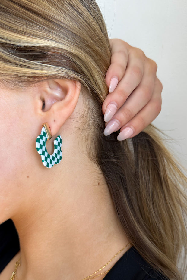 Ozzy Checkered Earrings - Cenkhaber