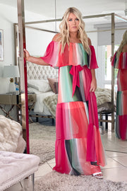 Watercolor Wishes Maxi Dress: Pink - Mohebina laemeh