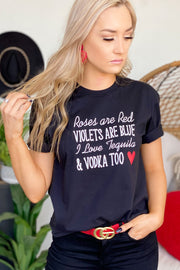 Rose Are Red Tee: Black - Mohebina laemeh