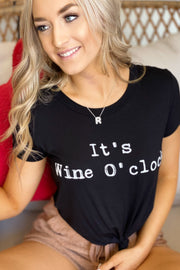 Wine O'clock Graphic Tee: Black - Cenkhaber