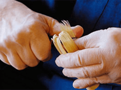 Hand shaping tines of a bamboo whisk