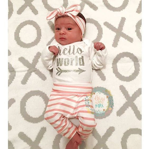 hello world newborn outfit