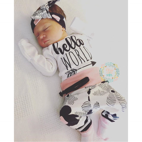 hello world newborn outfit