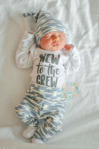 new to the crew baby outfit