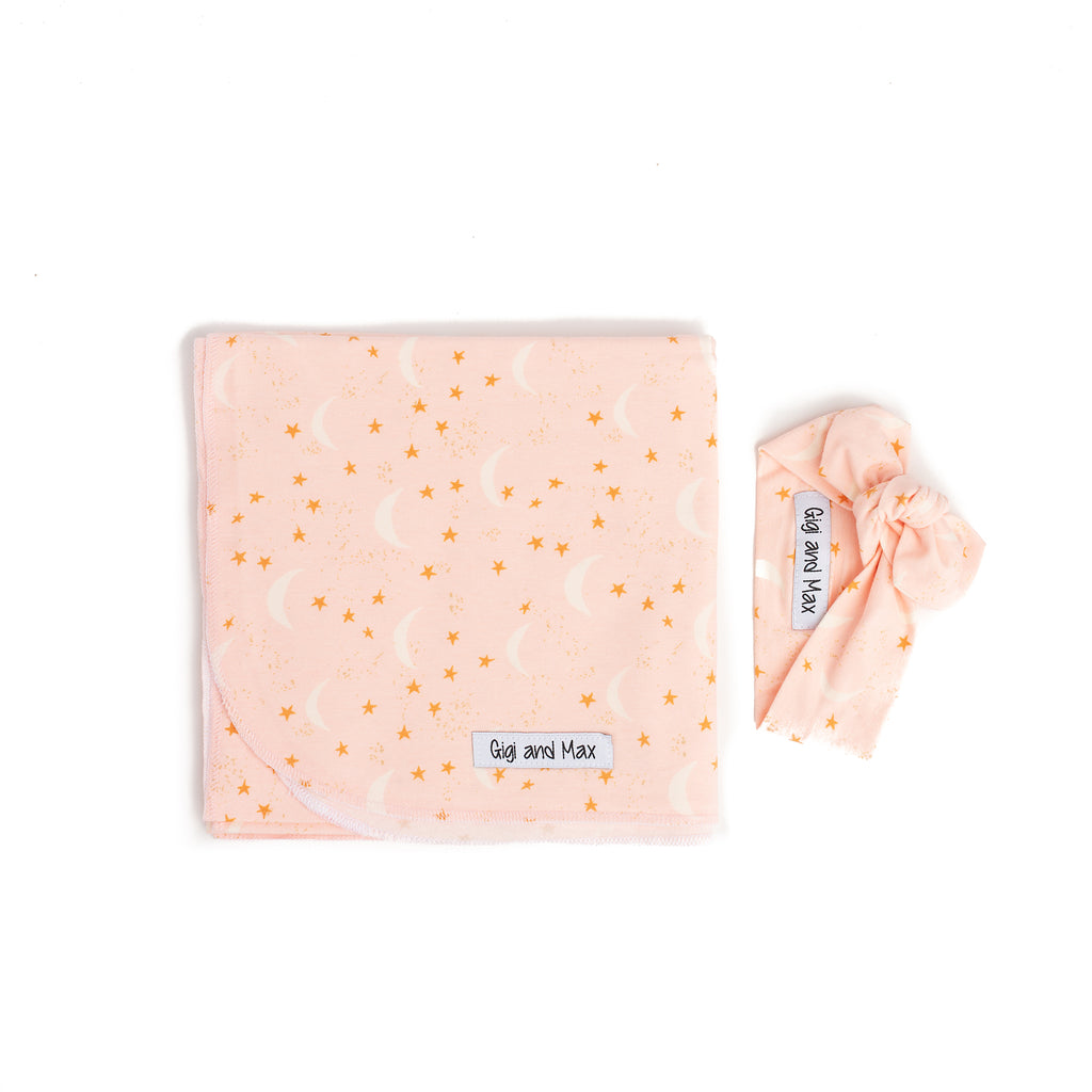 moon and stars swaddle