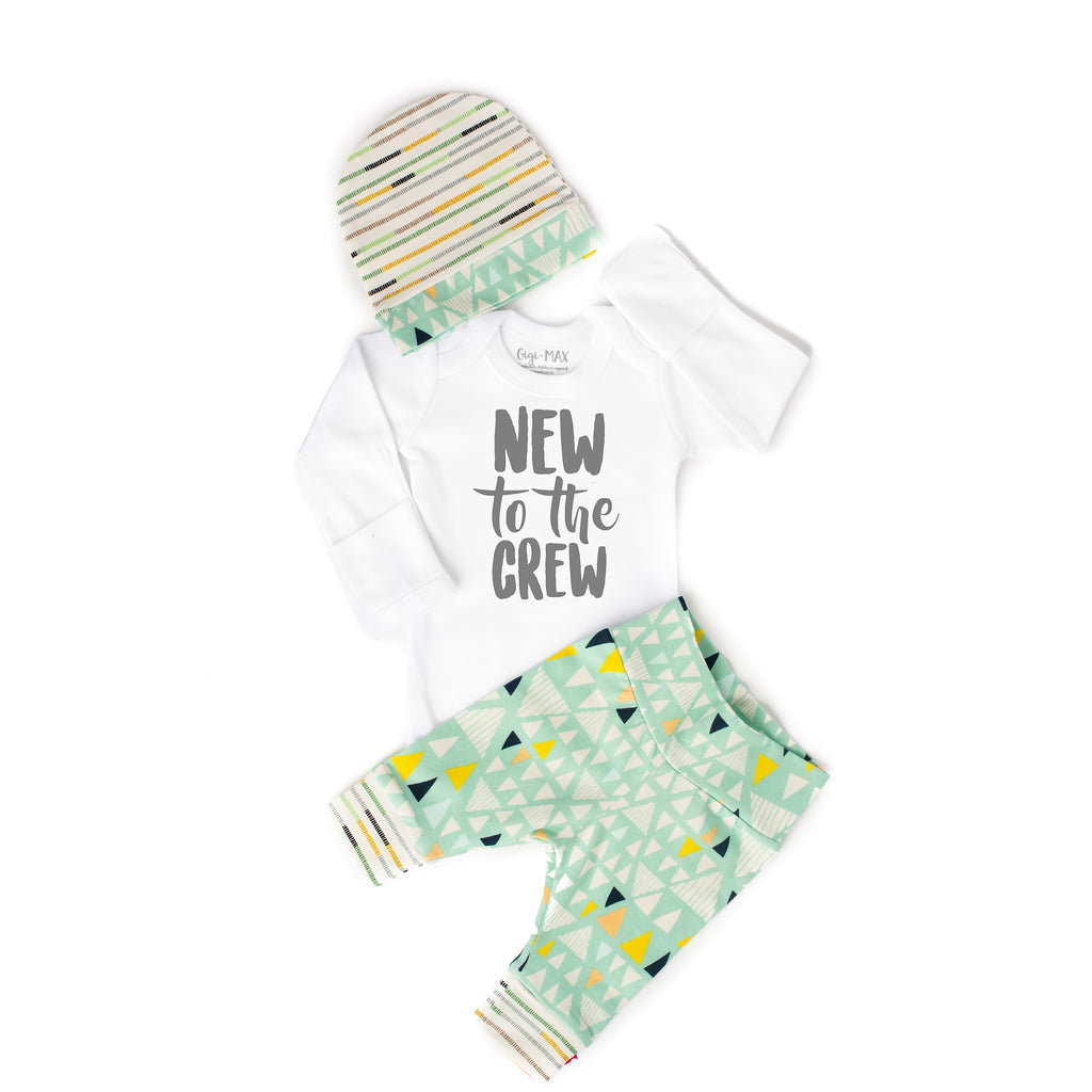 new to the crew baby outfit