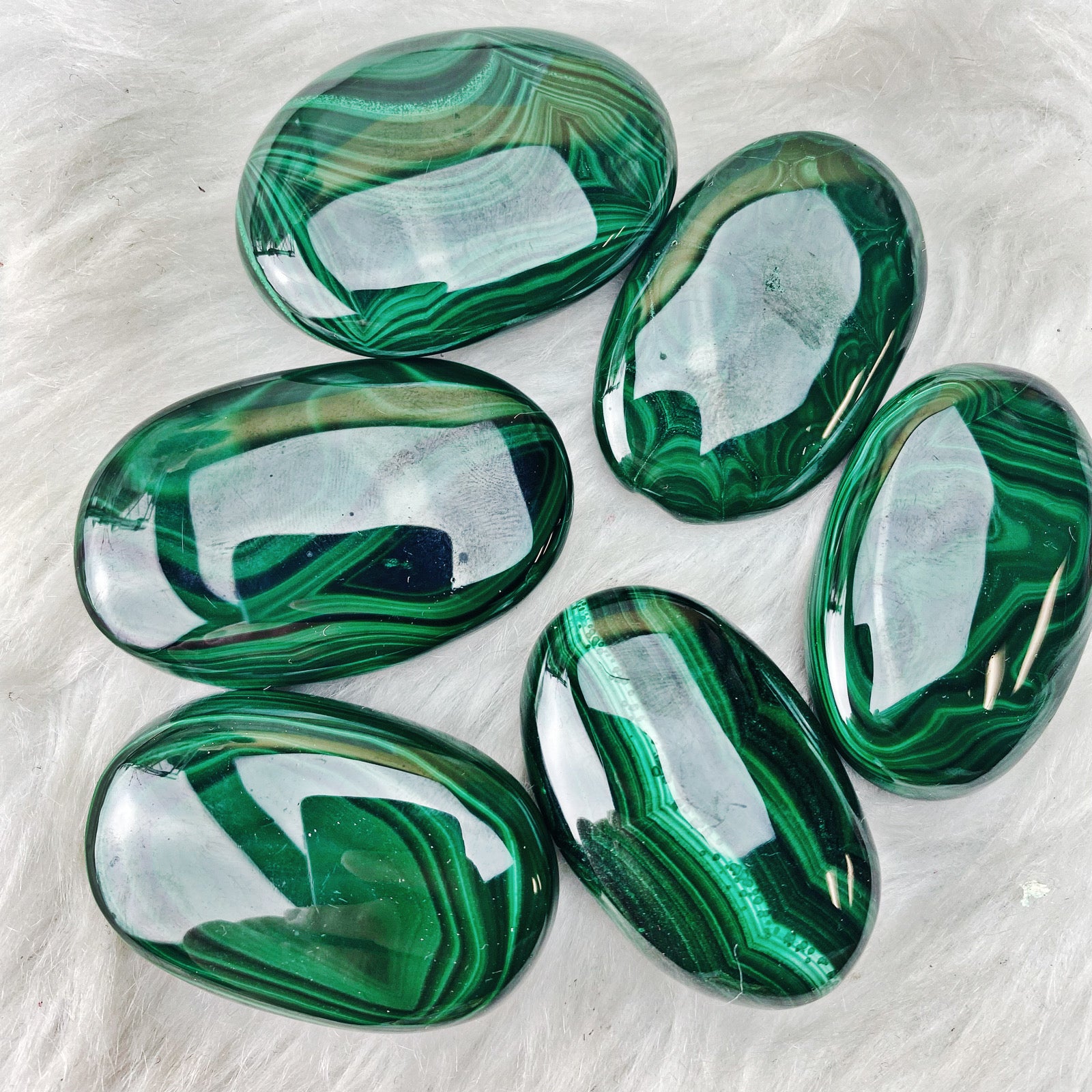 Malachite Palm Stones